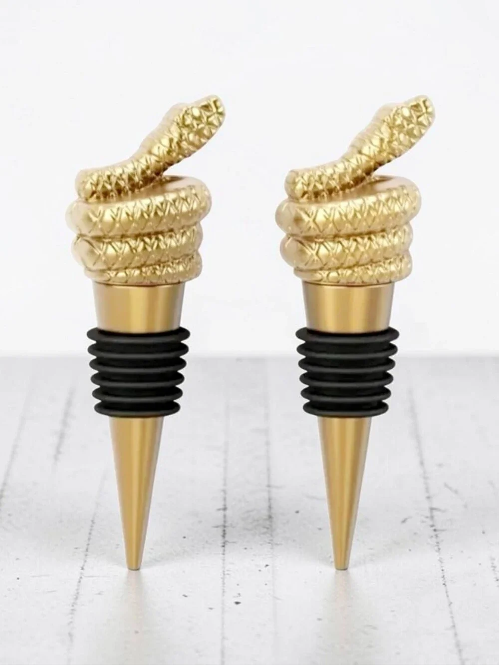 Threshold Brand Elegant Gold Snake Bottle Stoppers 2-Pc Set Halloween collection